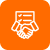 JustFleet Buy and sell vehicles easily B2B fast trading icon for transparence two hands shaking in front of document